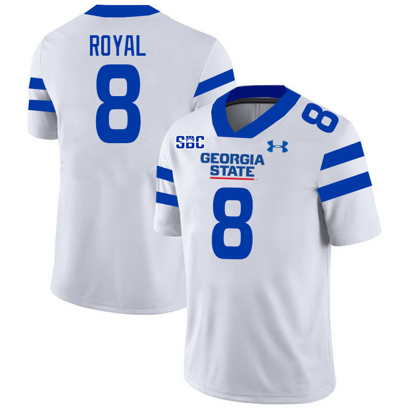 Georgia State Panthers #8 Dorian Royal College Football Jerseys Stitched-White